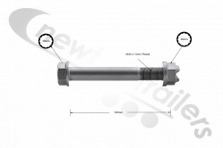 203341280210 SAF Shock Absorber Bottom Nut & Bolt M20x1.5x150 For IDP