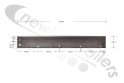 F113008-03 Fruehauf NS Left Rear Outline Marker Bracket (Between 1st and 2nd Wing)