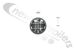 F113225-01 Fruehauf Rear Round White LED Light/Lamp