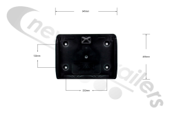 15-5398-507 Aspoeck Number Plate Holder Square 345 x 256 x 28 mm