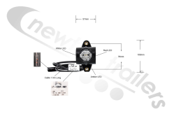 31-3364-007 Aspoeck Marker Light Outer Superpoint III LED Lamp 1.5m P&R Cable Red/Amber/White