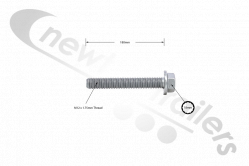 N 910 105 012 022 DCA Mercedes Air Spring Bag TE5 Mounting Bolt M12 x 80mm