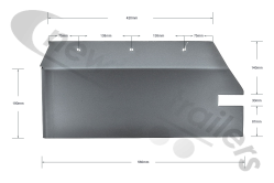 F118559-01 Fruehauf Sloper Planker Rear Nearside Left Alloy Valance Wing