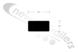 BUNG32479 Plastic End Cap Insert Rectangle 100mm x 50mm