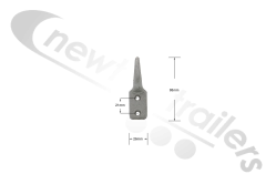 AALL1119 Cover Sheet Rope Hook Alloy Straight With Two Bolt Holes