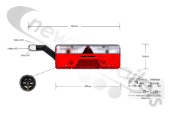 25-7420-507	 Aspoeck Tail Lamp Europoint III (3) - R/H With 7 Pin Connector & LED Superpoint IV Outline Marker