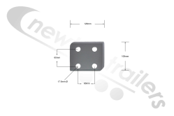 EJX5456 Fruehauf Tailboard Hinge Inner Plate  - Inner Plate (Right Hand Side)