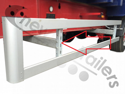 3PT-3037 Side Impact Bars/ Side Rail - Angled Upright - 480mm