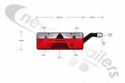 25-7420-517 Aspoeck Tail Lamp Europoint III (3) - R/H With 7 Pin & 4 x 2 ASS2 Connector & LED Superpoint IV Outline Marker