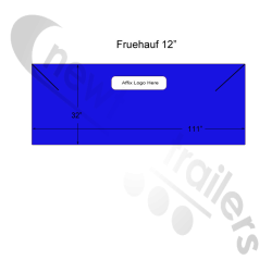 Fruehauf Back Flap Sheet Blue 12 Dawbarn Cover Sheet Rear Back Flap 12" Hood Blue For Fruahauf Tipper