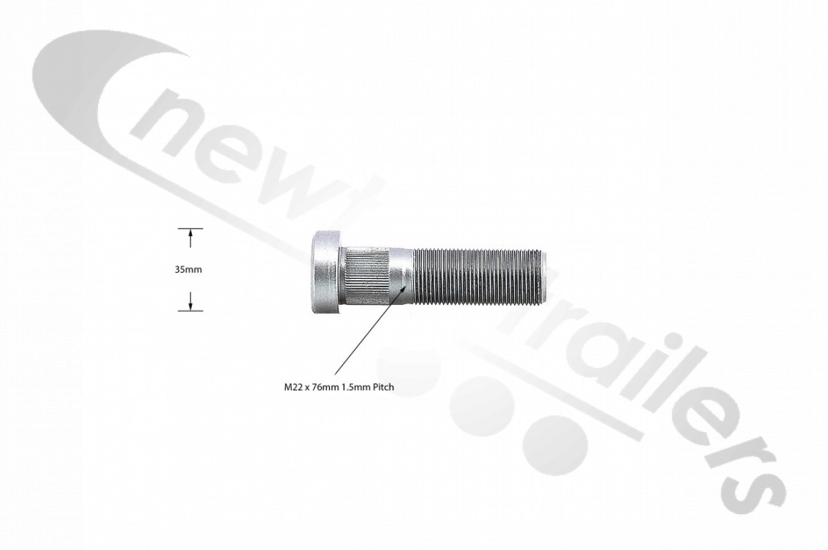 ORDER WITH NUT SAF Wheel Stud 76mm For Intradisc, Intradisc Plus