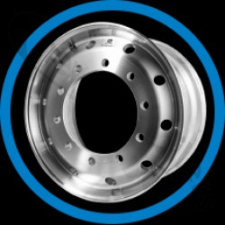 N1001962 Alcoa Alloy Wheel Rim 11.75 x 22.5 Offset 120 Brushed Finished