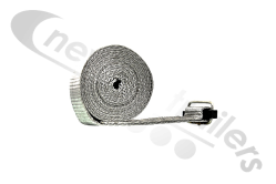 SILVER-3.0 Cover Sheet Side Strap Without D Eyelet Grey/Silver 3m
