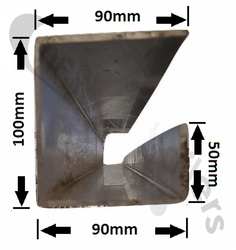 UKK05164-2440 Fruehauf Rear Tailboard Side Vertical Profile 90x100x90 LG:2440mm - Left or Right Hand