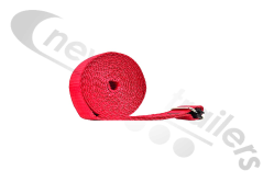 RED-3.0 Dawbarn Cover Sheet Side Strap Without D Eyelet Red LG:3Mts
