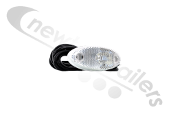 893/61/15 Rubbolite oval Front Marker Lamp LED M893 FEOM (White) 1.5m lead
