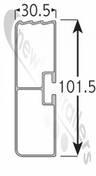 ASGK990/4000AR/73R Side Rail / Guard Horizontal Profile LG: 4000mm
