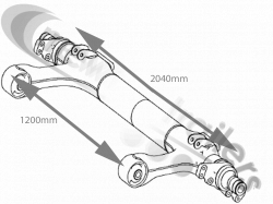 N1003016 DCA Axle - TE5-8N.2040.1000.1200.ILB.6.ET Bare Axle Tube