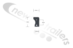 N1009303 Fruehauf Front Outline Marker Bracket Assembly NS >2008 Bolt On Type Fixture